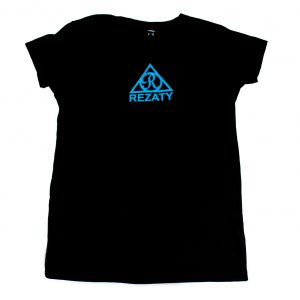 Rezaty Female t shirt noir logo bleu